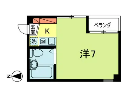 YKビル(ワンルーム/3階)の間取り写真