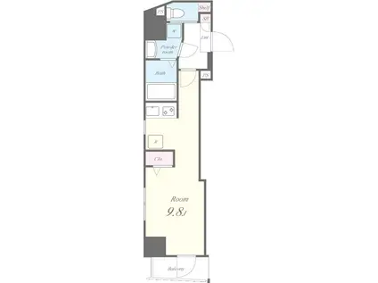 ラ メゾン オンズ(ワンルーム/2階)の間取り写真