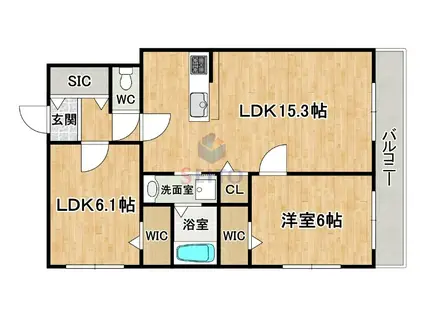 FIELD UP(2LDK/2階)の間取り写真