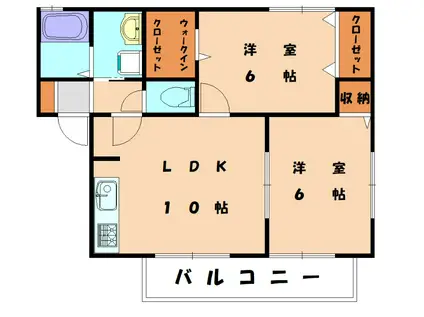 ヴィブレ花見(2LDK/1階)の間取り写真