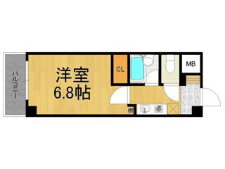 アリアーレ愛宕山(1K/1階)の間取り写真