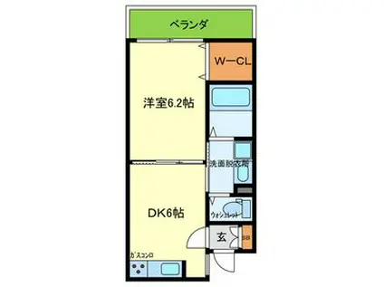 STABLE SHOUJIHIGASHI(1DK/2階)の間取り写真