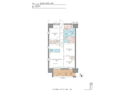 LUXENA船堀(3LDK/8階)の間取り写真