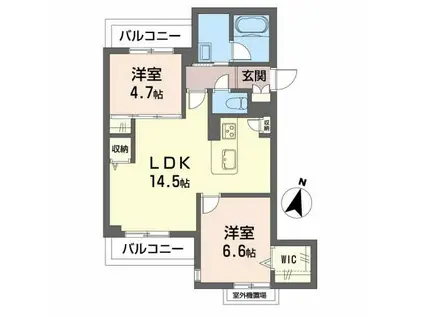 シャーメゾン若宮(2LDK/3階)の間取り写真
