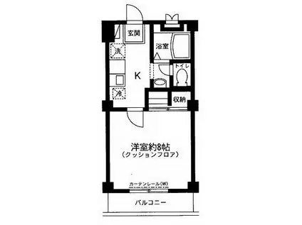 芦花ツインヒルズイースト(1K/1階)の間取り写真