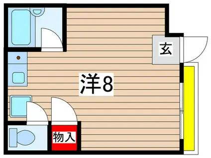 ヴィラードK(ワンルーム/1階)の間取り写真