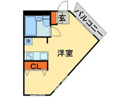 RAY100(ワンルーム/1階)の間取り写真