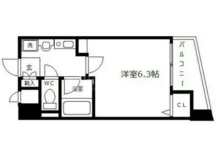 エイペックス大手通(1K/9階)の間取り写真