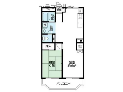 リナス所沢(1LDK/1階)の間取り写真