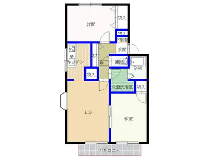 マックブライドハウスA(2LDK/2階)の間取り写真