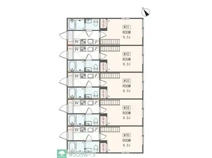 アザーレ・ナッジ東海大学前(1K/1階)の間取り写真