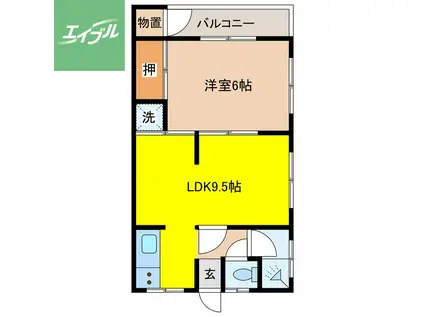 PEACE HOME(1LDK/1階)の間取り写真