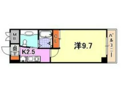 アロハ海岸通(1K/2階)の間取り写真