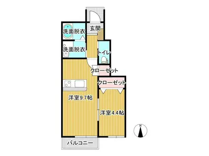 ALTAIRB(1LDK/1階)の間取り写真