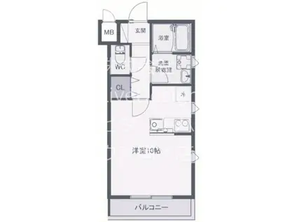 サンビルダープラス高羽ガーデン(ワンルーム/2階)の間取り写真