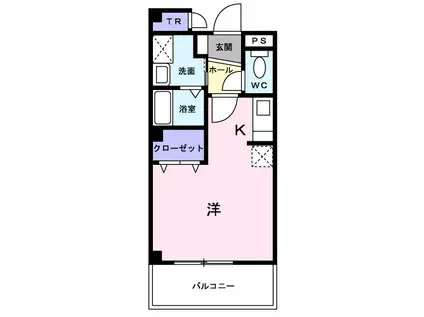 ヴァンテコリーヌ南流山(ワンルーム/4階)の間取り写真
