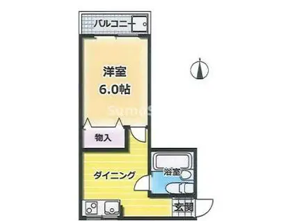 北長狭ダイヤモンドハイツ(1DK/2階)の間取り写真
