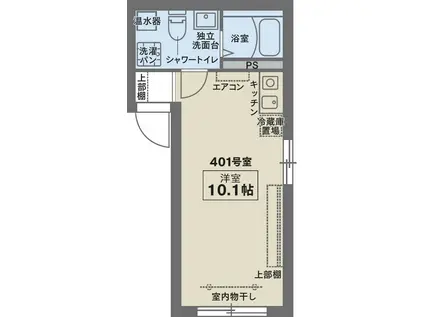 COCOFLAT NAKAMURABASHI(1K/4階)の間取り写真