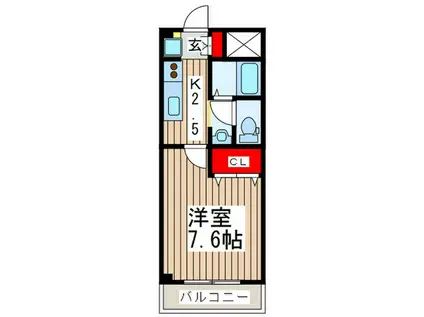 エトワールハイム(1K/3階)の間取り写真
