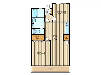 グリーンマンション(2LDK/3階)の間取り写真