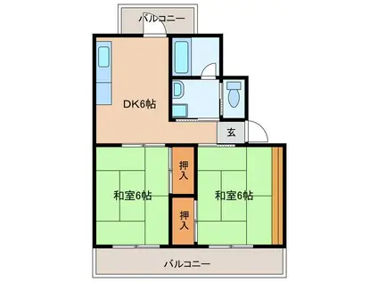 コープサンライズ(2DK/1階)の間取り写真