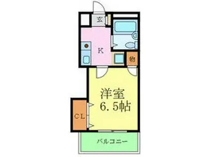 須磨パークアベニュー(1K/4階)の間取り写真