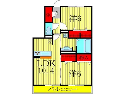 M`Sおおたか(2LDK/2階)の間取り写真