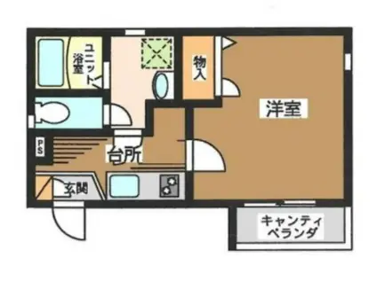 フェリーチェ(1K/3階)の間取り写真