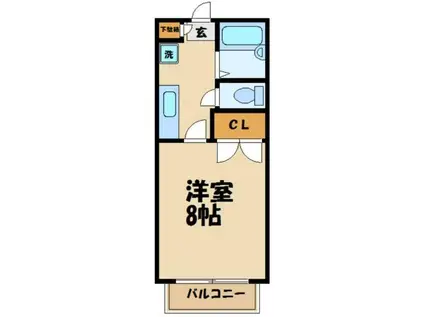 パインヒルズ仙川(1K/2階)の間取り写真