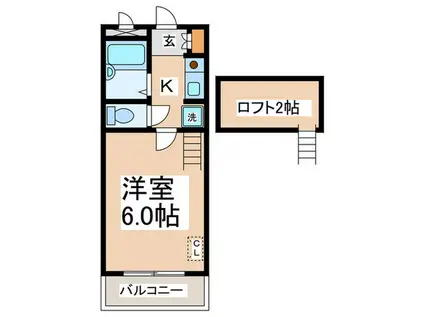 クラベールいずみ(1K/2階)の間取り写真