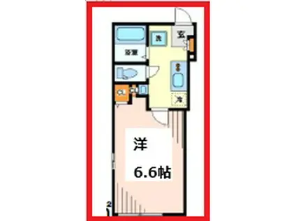 グランクオールヒルズ青砥(1K/4階)の間取り写真