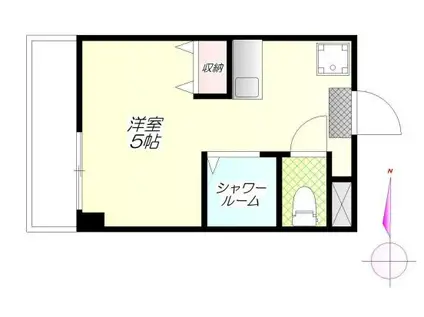 メゾン・シルクロード(ワンルーム/2階)の間取り写真