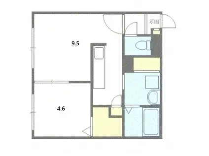ANKH(1LDK/4階)の間取り写真