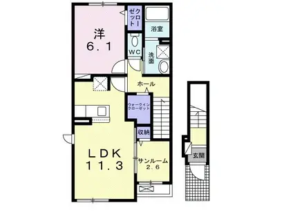 サンフェスタ(1LDK/2階)の間取り写真