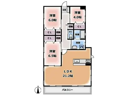 SAVVY RESIDENCE(3LDK/2階)の間取り写真