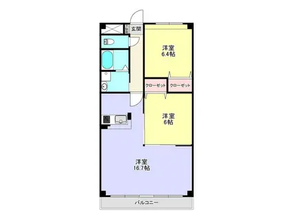 サニーコート(2LDK/2階)の間取り写真