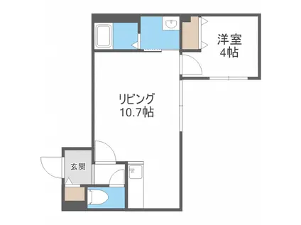 GEレジデンス西線(1LDK/2階)の間取り写真