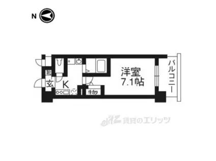 ラナップスクエア京都鴨川307(1K/3階)の間取り写真