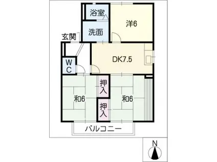 サンライツ伊藤(3DK/2階)の間取り写真
