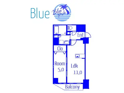 ヨコハマ ベイ ダイアモンド ストリーム(1LDK/2階)の間取り写真