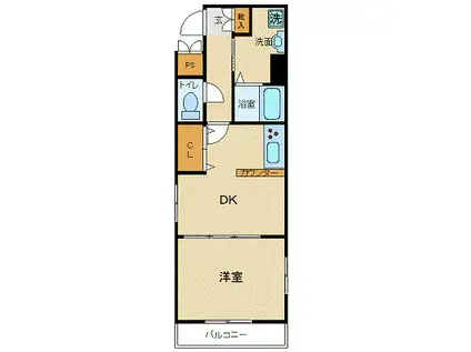 スカイコート銀座東第2(1DK/7階)の間取り写真