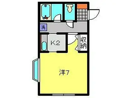 メゾンドプルミエール(1K/1階)の間取り写真