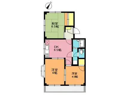 第二グリーンハイツ(3DK/2階)の間取り写真