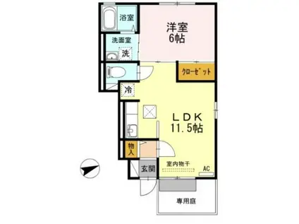 ピュアメゾン(1LDK/1階)の間取り写真