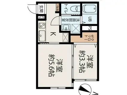 コネクトパーク末広(2K/1階)の間取り写真