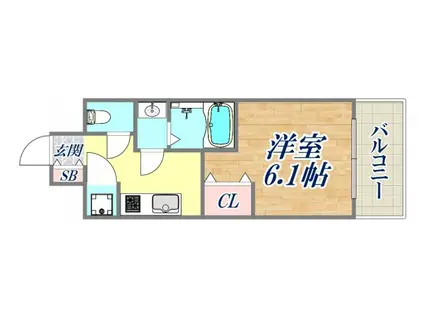 レジュールアッシュ アーバンゲート(1K/5階)の間取り写真