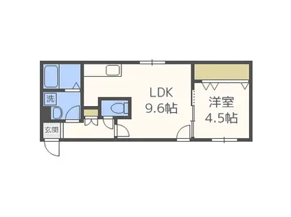 ハレービュー麻生(1LDK/4階)の間取り写真