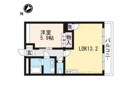 パラシオン八王子(1LDK/2階)の間取り写真