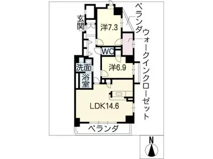 ST・シャンテ(2LDK/4階)の間取り写真