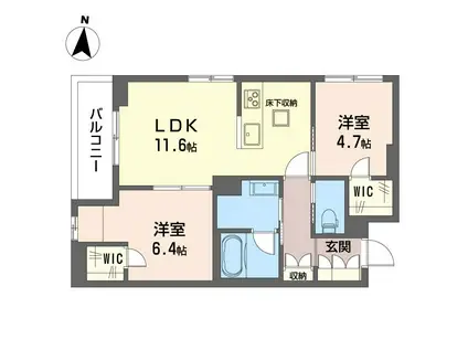 リラフォート(2LDK/1階)の間取り写真